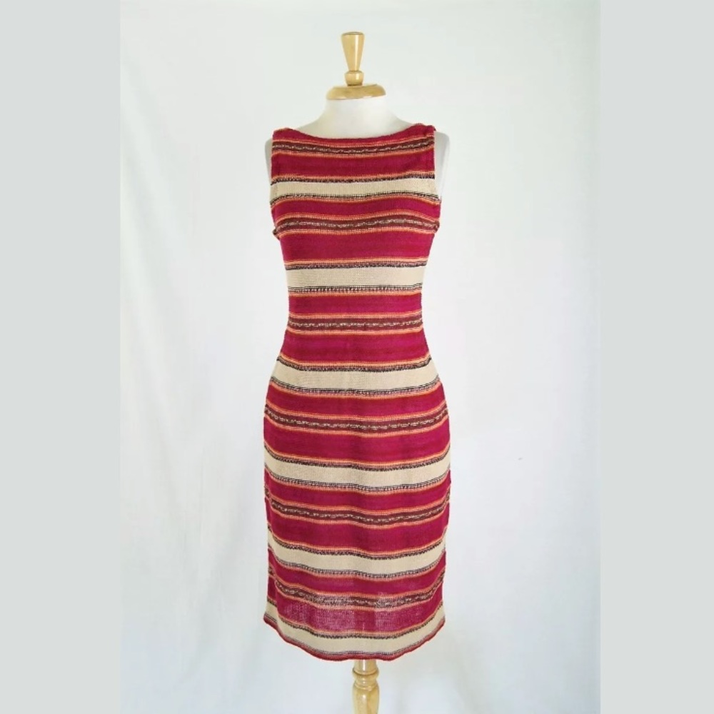 New LAUREN Ralph Lauren Striped Linen Knit Dress